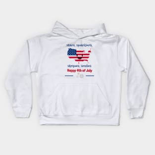 stars, sparklers, stripes, smiles. Happy 4th of July Kids Hoodie